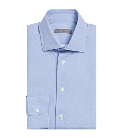 Corneliani Cotton Formal Shirt In Blue