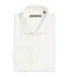 Corneliani Cotton Herringbone Shirt In White