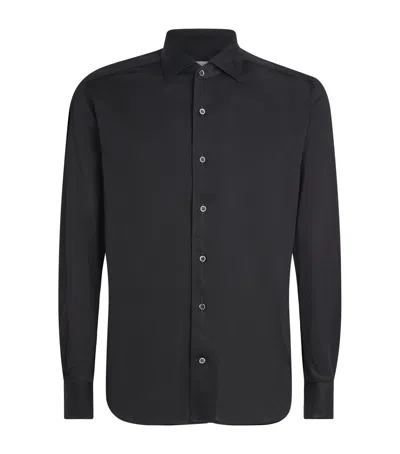 Corneliani Cotton Jersey Shirt In Black