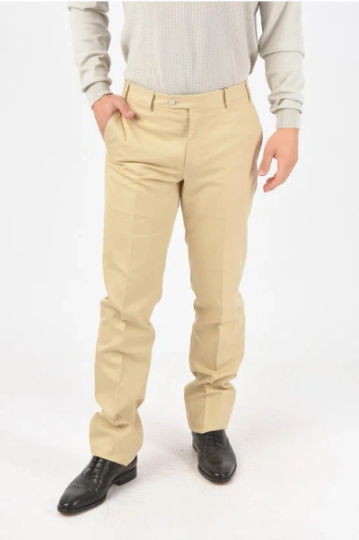 Corneliani Cotton Leader Pants In Yellow
