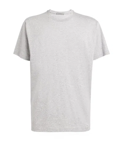 Corneliani Cotton Logo T-shirt In Grey