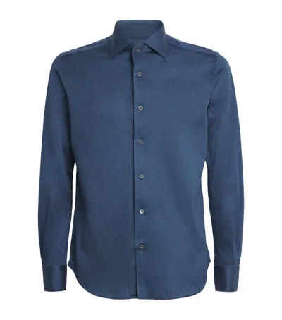 Corneliani Cotton Long-sleeve Shirt In Blue