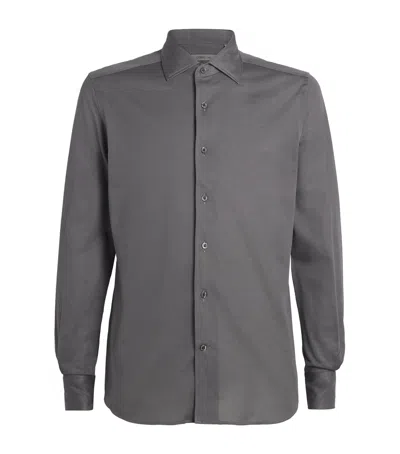 Corneliani Cotton Long-sleeve Shirt In Grey