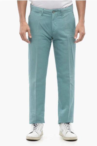 Corneliani Cotton Pants With Buttons Detailing In Gray