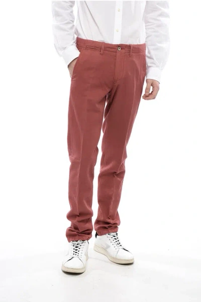 Corneliani Cotton Pants With Buttons Detailing In Pink