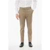 Corneliani Cotton Pants With Double Buttons Clousure In Brown