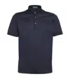 Corneliani Fine-ribbed Cotton Polo Shirt In Navy