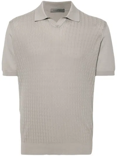 Corneliani Cotton Polo Shirt In Neutrals