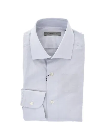 Corneliani Cotton Poplin French-collar Shirt In White