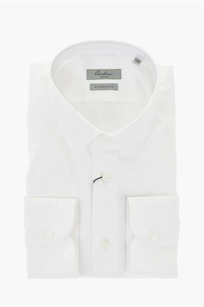 Corneliani Cotton Poplin Shirt With Italian Collar In White