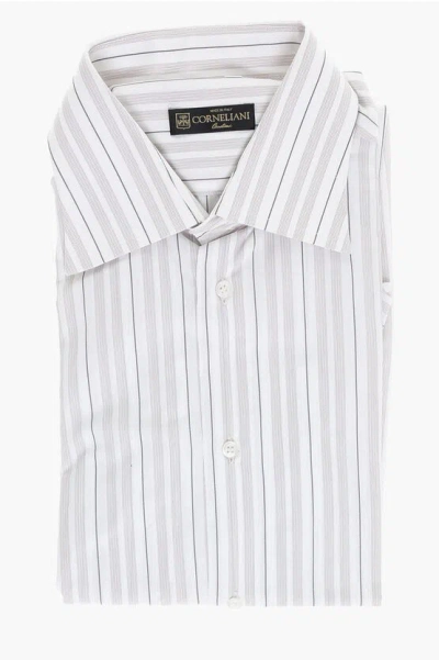 Corneliani Cotton Shirt With Balanced Stripe Motif