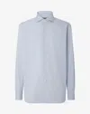Corneliani Cotton Shirt With Grey/light Blue Check Pattern In Gray