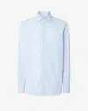 Corneliani Cotton Shirt With Light Blue And White Stripes In Blue