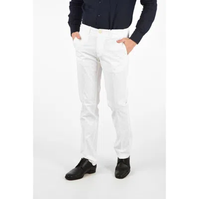 Corneliani Cotton Stretch Chino Pants In White
