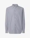 Corneliani Cotton Twill Shirt With White/blue Stripes In Brown