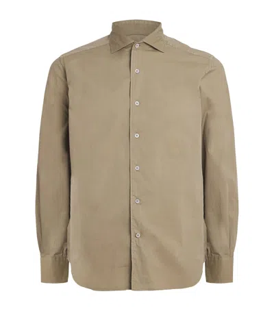 Corneliani Cotton-blend Shirt In Brown