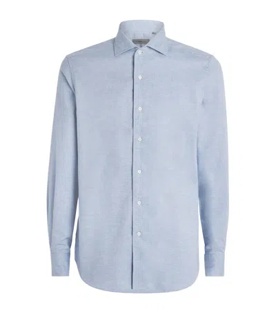 Corneliani Cotton-cashmere Shirt In Blue