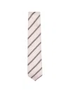 Corneliani Beige Striped Silk Tie In Neutral