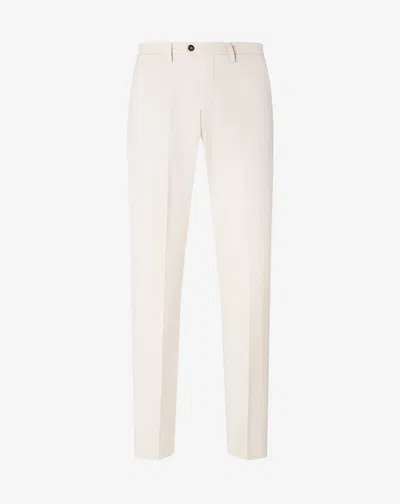 Corneliani Cream Garment-dyed Gabardine Trousers In Neutral