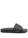 Corneliani Crest-embossed Pool Slides In Black