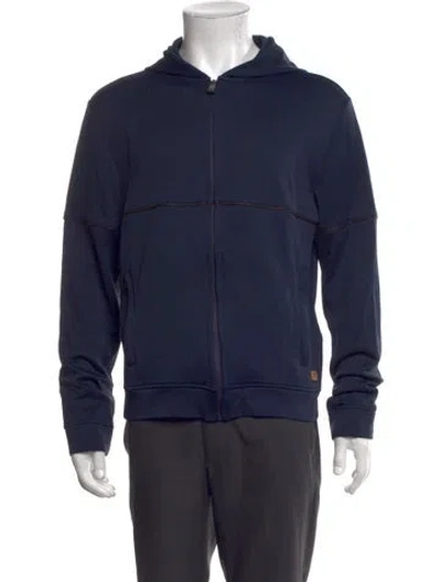 Pre-owned Corneliani Crew Neck Long Sleeve Hoodie In Blue