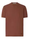 Corneliani Crew-neck T-shirt In Brown