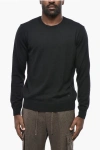 Corneliani Crew Neck Virgin Wool Sweater In Black