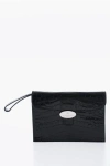 Corneliani Crocodile Leather Clutch With Snap Closure