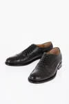 Corneliani Crocodile Leather Oxford Shoes In Brown