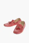 Corneliani Crocodile Skin Boat Shoes With Pure Gold Embelished Tassels In Red