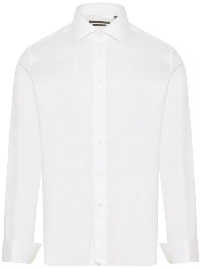 Corneliani Curved Hem Button-up Shirt In White