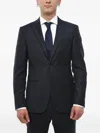 Corneliani Damask-pattern Peak-lapel Blazer In Black