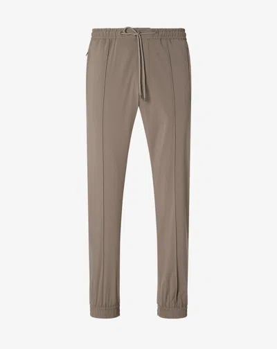 Corneliani Dark Beige Technical Wool Joggers In Brown