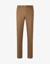 Corneliani Dark Beige Wool And Stretch Cotton Trousers In Brown