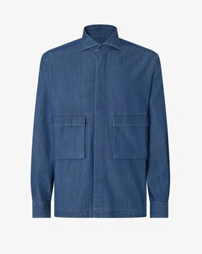Corneliani Dark Blue Denim Shirt