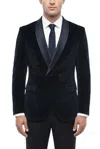 Corneliani Dark Blue Shawl Lapel Blazer In Blue