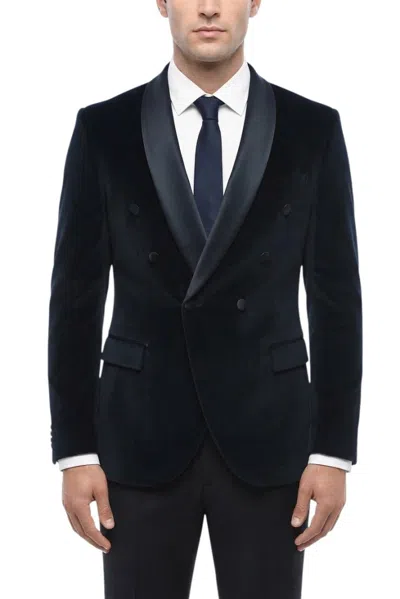 Corneliani Dark Blue Shawl Lapel Blazer