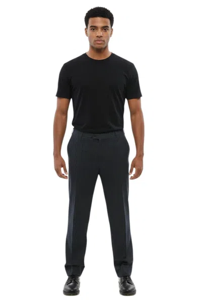 Corneliani Dark Blue Tailored Pants In Yellow