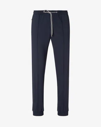 Corneliani Dark Blue Technical Wool Fabric Joggers