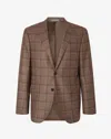 Corneliani Dark Brown Overcheck 130's Wool Jacket In Brown