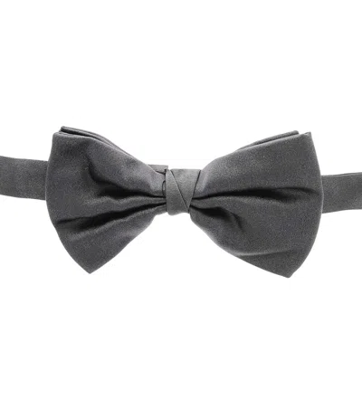 Corneliani Dark Grey Solid Bow Tie In Gray