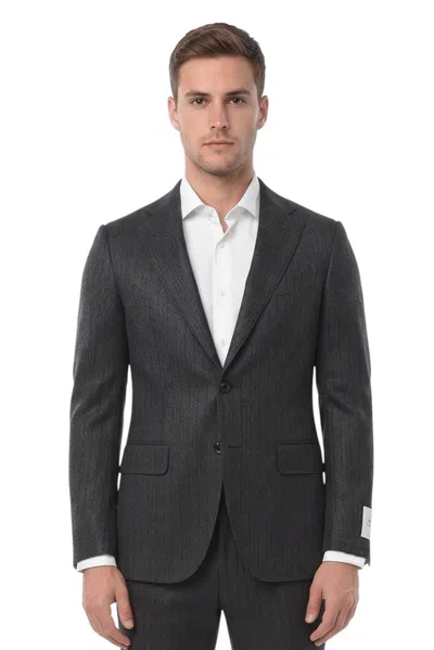 Corneliani Dark Grey Tailored Blazer In Black