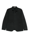 Corneliani Minimalist Grey Jacket With High Collar In Black