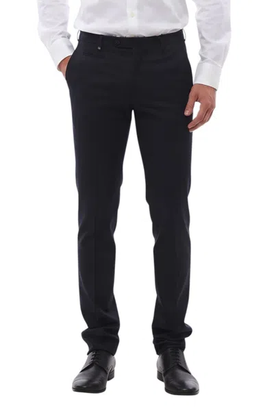 Corneliani Dark Navy Flat Front Pants In Blue