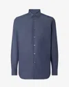 Corneliani Denim Blue Stretch Cotton Shirt In Blue