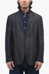 Corneliani Virginw Wool Linend 2-buttons Blazer With Patch Pockets