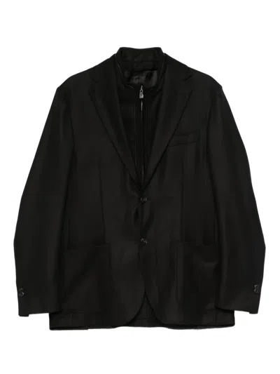 Corneliani Detachable-panel Jacket In Black