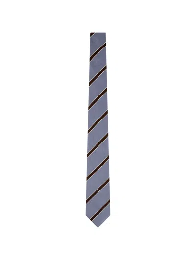 Corneliani Diagonal-stripe Silk Tie In Blue