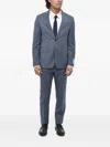 Corneliani District Check Single-breasted Suit In Blue