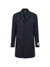 Corneliani District Check Virgin Wool Coat In Black